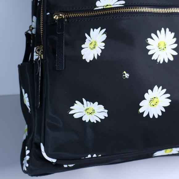 KATE SPADE Blake Avenue Daisy Hilo Backpack Black Large Leather Strap - Picture 5 of 11